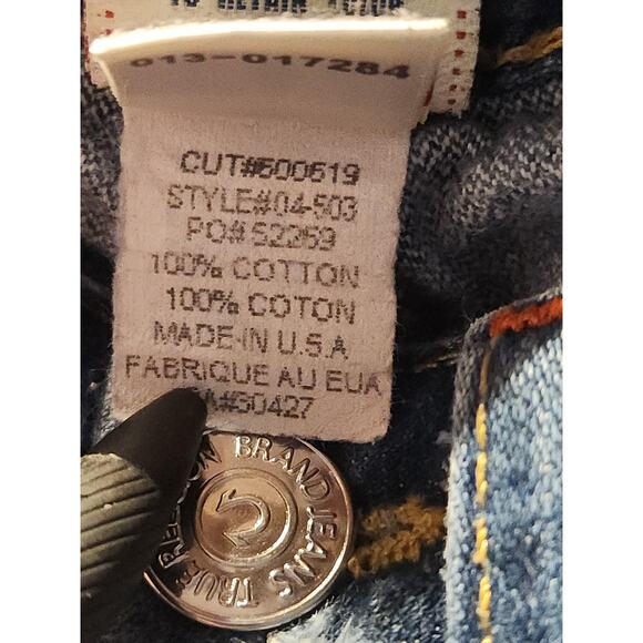 True Religion Jeans Women's Tag 27" Act 28" Flare Distressed Joey Flap Pockets - Picture 6 of 10